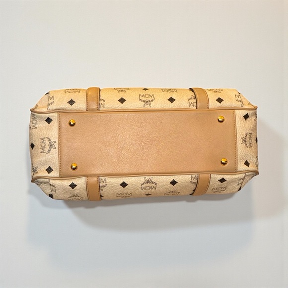 MCM Visetos Satchel with Croc-Embossed Flap - Picture 10 of 15